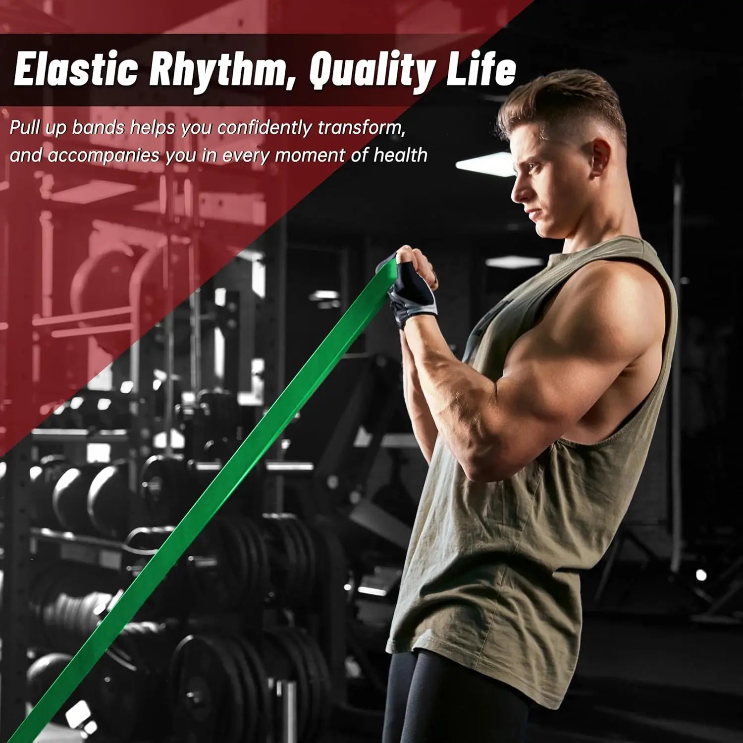 5-Level Pull up Assistance Bands for Men Women, Full-Body Training, Physical Therapy & Home Gym, Stretch