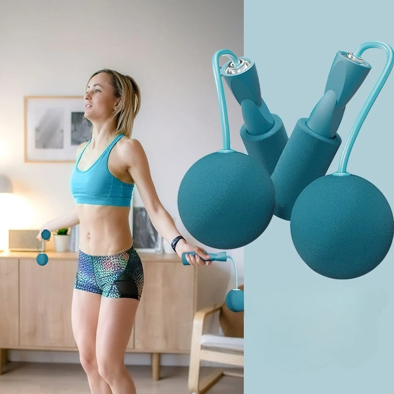 Dual Purpose Weighted Cordless Jump Rope for Weight Loss Fitness Bodybuilding at Gym Home